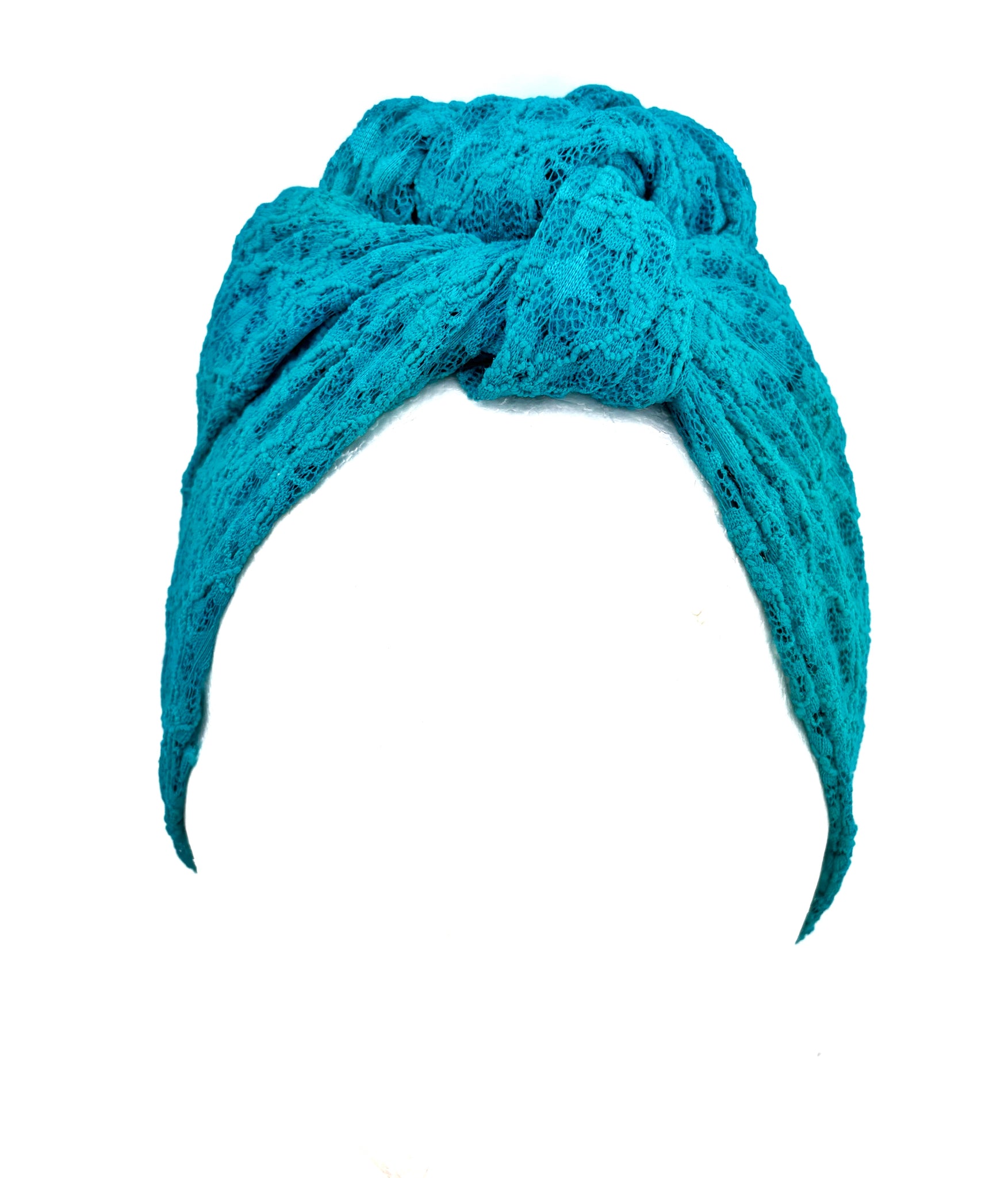Turquoise Lace Headband (Self Tie)